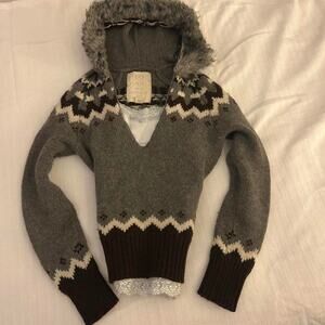 Vintage grey and brown